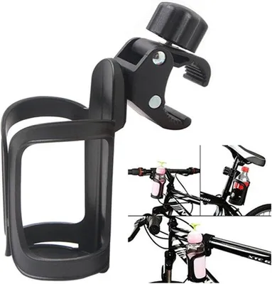 Produktbild von Fahrrad-Flaschenhalter - Getränkehalter Fahrrad - 14 x 7 cm - Verstellbarer Flaschenhalter mit Clip - Fahrradzubehör für Fahrrad - 4 cm Halterung