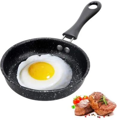 Produktbild von Ibenzoa® Mini-Bratpfanne 12 cm – Aluminium mit Antihaftbeschichtung, kompakte Pfanne für kleine Portionen (Eier, Speck), ergonomischer Griff