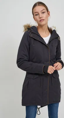Produktbild von OXMO OXAnna Damen Winterparka Parka Mantel mit Fellkapuze und Teddy-Futter