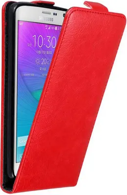 Produktbild von Cadorabo Hülle für Samsung Galaxy NOTE EDGE Schutz Hülle in Rot Flip Etui Handyhülle Case Cover