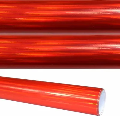 Produktbild von (16,44€/m²) Rapid Teck® Autofolie Rainbow Oil Slick Hologramm Folie Rot 152 cm Breite Laufmeterware selbstklebende Folie mit Luftkanälen Auto Folie