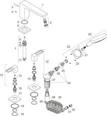 Produktbild von Hansgrohe Metropol, Waschbecken, Chrom