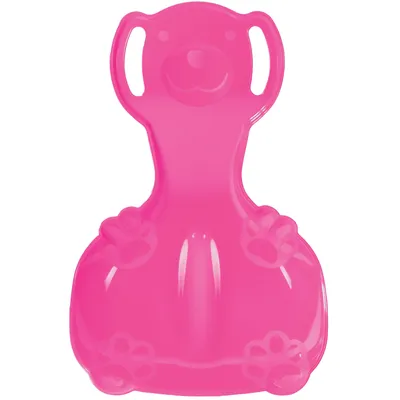 Image de Disque à neige Polar Bear 2 en plastique Porteur de neige rose