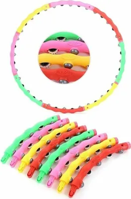 Produktbild von Hula Hoop Fitness Reifen 8-teilig Hüftmassage Sport Gymnastik Massag Bürsten Ø100cm