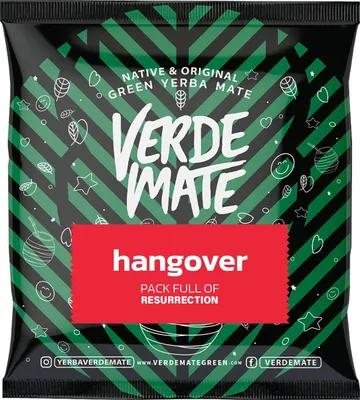 Obrázek produktu pro Verde Mate – vzorek čaje mate Hangover 50 g – silné listy 5 mm, sušené na vzduchu – regenerace, energie – s acerolou a guaranou – yerba mate z Brazílie