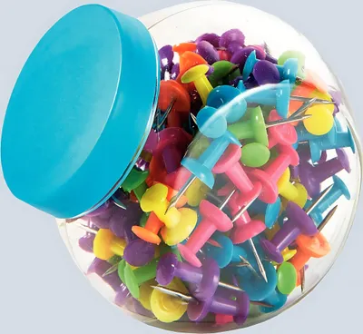 Immagine prodotto di Alco bacheca pin neon plastica assortiti 12mm 150 pezzi