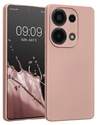 Produktbild von kwmobile Handyhülle für Xiaomi Redmi Note 13 Pro 4G Hülle - weiche Silikon Case metallisch schimmernd - Schutzhülle Cover - Metallic Rosegold