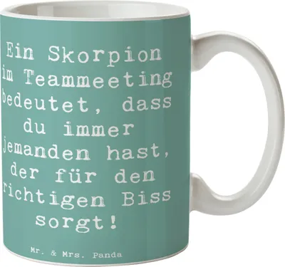 Produktbild von Mr. & Mrs. Panda Kaffeetasse Spruch Skorpion Biss - Meeresbrise - Geschenk, Intensität, Leidenschaft, Tasse, Kaffeepott, Becher, Humor, Geschenke Astrologie, Horoskop