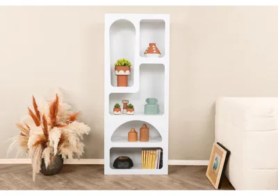 Image de Bibliothèque Étagère en bois MDF mélaminé blanc 60 x 32 x 150 cm