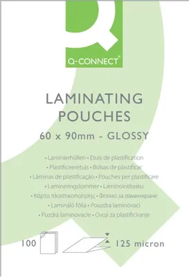 Obrázek produktu pro Q-Connect® KF01209 Foliová kapsa - vizitka, 60 x 90 mm, 125 mm, 100 kusů