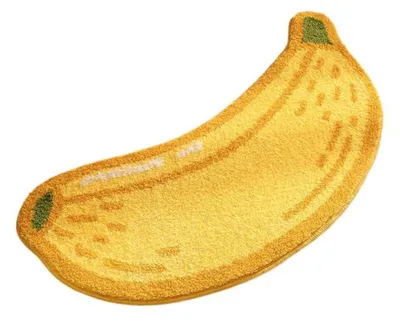 Productafbeelding van Badtapijt, banaanprint, 47x100 cm, antislip, absorberend, microvezel, machinewasbaar