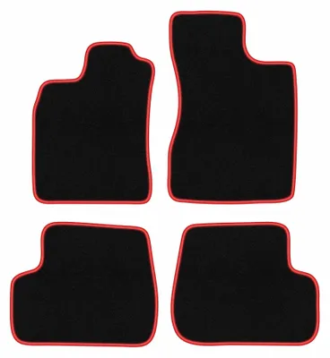 Image de Tapis de sol en moquette pour Renault Twingo I 1993-2006 (à hayon) – jeu 4 pièces, noir/rouge, sur mesure – Wielganizator CARLUX