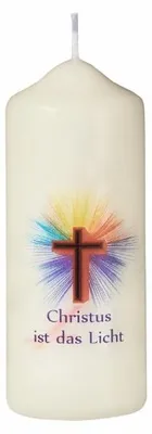 Produktbild von Osterkerze Ostertischkerze „Christus ist das Licht“ 10 x 4 cm