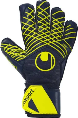 Image de Gants de gardien de but Uhlsport Prediction Supersoft - Marine / Blanc / Jaune fluo