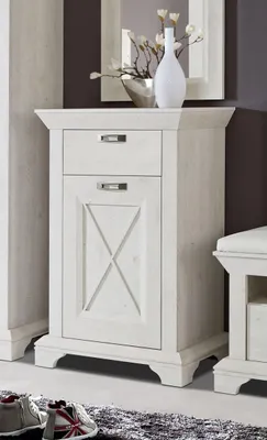 Image de Commode « Kashmir » - Meuble de couloir 74 cm, pin blanc, style cottage
