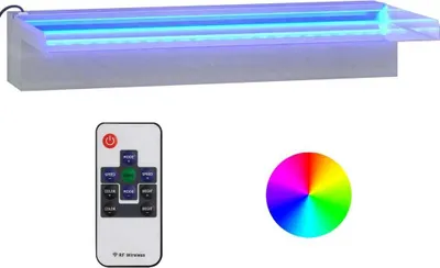 Produktbild von vidaXL Wasserfall-Element mit RGB LEDs Edelstahl 45 cm