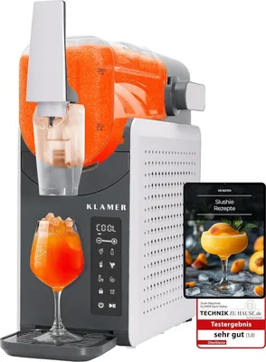 Produktbild von KLAMER Slush Maschine, mit 5 voreingestellten Programmen: Slushie, Cocktail, Milchshake, Frappé, Wein, Automatische Reinigung, 2L Fassungsvolumen, Turbo Freeze, kein Eis erforderlich
