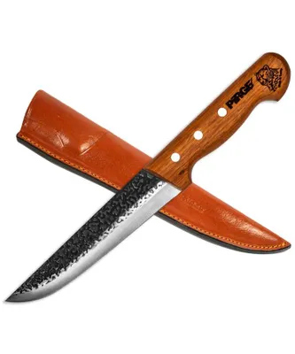 Produktbild von Pirge Elite Handgeschmiedet Schlachtermesser mit Lederscheide 16.5 cm Metzgermesser