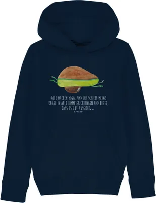 Produktbild von Mr. & Mrs. Panda Kinderpullover Avocado Yoga 5-6 Jahre (110/116) - French Navy - Geschenk, Kinderbekleidung, Hoodie, Kapuzenpullover, Pullover, Kapuzenpulli, Unsportlich