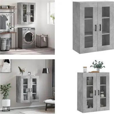 Produktbild von vidaXL Wandschrank Betongrau 69,5x34x90 cm - Wandschrank - Wandschränke - Schrank - Lagerschrank