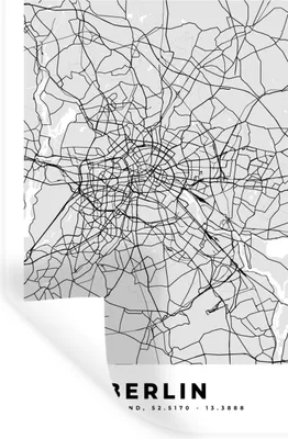 Produktbild von MuchoWow® Wandtattoo Wandsticker Wandaufkleber Deutschland - Stadtplan - Berlin - Karte 60x90 cm Selbstklebend und Repositionierbar - Sticker - Dekorfolie
