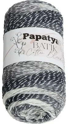 Immagine prodotto di Filato PAPATYA Cotone BLEND batik - 100 g, 225 m - Grigio, Nero