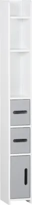 Produktbild von Kleankin Badezimmer-Säulenschrank, hoher WC-Schrank mit Regalen und Fächern – 15 x 17 x 120 cm – Grau