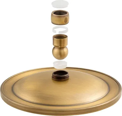 Produktbild von Antiker gebürsteter Messing-Duschkopf - Vintage-Stil - 20,3 cm - Einfache Installation