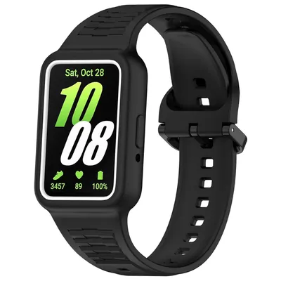 Image de Pour Samsung Galaxy Fit 3 Bracelet de montre en silicone avec boîtier intégré Bracelet de remplacement Noir