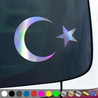 Produktbild von PantherPixel Türkei Aufkleber Wappen Flagge Fahne Türkiye Sticker Auto Geschenkidee Farbe Oilslick-Hologramm