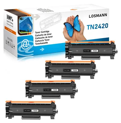 Immagine prodotto di Toner compatibile LOSMANN, confezione da 4, con chip, compatibile con Brother TN-2420 TN-2410 TN2420, per stampanti Brother MFC-L2730DW, MFC-L2735, MFC-L2735DW, MFC-L2750, MFC-L2750DW, DCP-L2510, DCP-L2510D, DCP-L2530, HL-L2350, HL-L2310, HL-L2310D