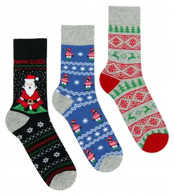Produktbild von Moraj Weihnachtssocken für Herren, 3er-Pack, Größe 39-42