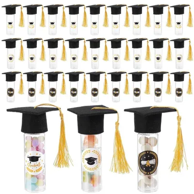 Immagine prodotto di Set di 30 tubetti di caramelle a tema laurea, con mini cappellini