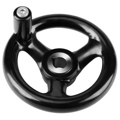Obrázek produktu pro 1ks 12*100mm černé kulaté ruční kolečko se 3 paprsky pro soustružnické frézky