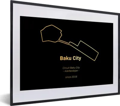 Produktbild von MuchoWow® Gerahmtes Poster Baku - Formel 1 - Rennstrecke 40x30 cm - Poster mit Schwarzem Bilderrahmen Wandposter Rahmen Foto Bilder - Bilderrahmen - Poster im Rahmen