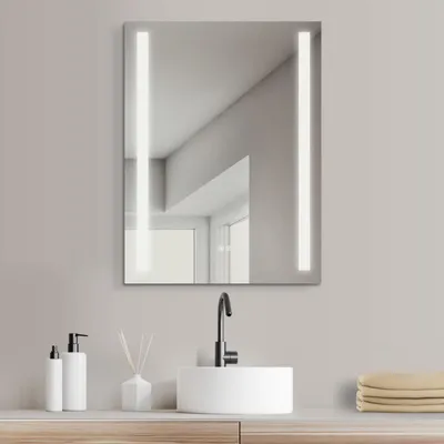 Produktbild von HOKO Badspiegel LED Anti-fog Wandspiegel 50x70cm+Licht Wechsel Warmweiß-Kaltweiß-Neutral.Licht mit Touch Schalter/Wandschalter einschaltbar. Koblenz