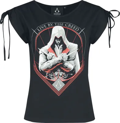 Produktbild von Assassin's Creed T-Shirt Damen Ezio schwarz Fan-Merch, Gaming 100% Baumwolle XL