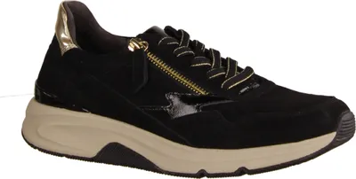 Immagine prodotto di Gabor Comfort 96898-67 Rollingsoft , Sneaker, Donna, Pelle, Nero/Sole, NUOVO - Scarpe da donna Scarpe comode stringate, Nero, pelle (velvet chevreau/lacquer/speccht)