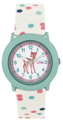 Produktbild von Prinzessin Lillifee Mädchen Armbanduhr 2038626 Textilband Rehkitz grün