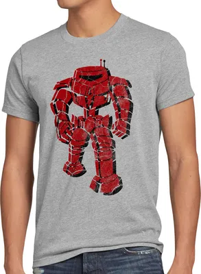 Produktbild von style3 Walking Robot Nr.1 Herren T-Shirt, Größe:4XL, Farbe:Grau meliert