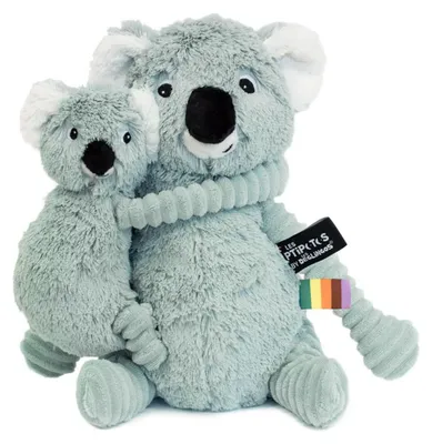 Productafbeelding van Pluche koala, moeder met baby, mintgroen