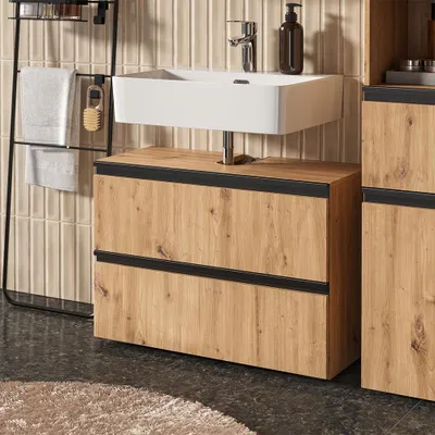 Obrázok produktu pre Spodná skrinka pod umývadlo Vicco Torren Artisan 80 x 58 cm s 2 zásuvkami, Model 58709