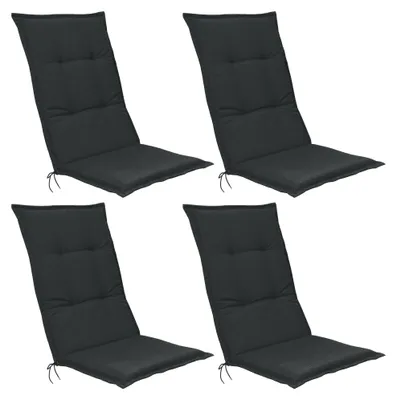 Produktbild von Beautissu 4er Set Hochlehner Set Base HL Sitzkissen, 120x50x6cm Graphitgrau