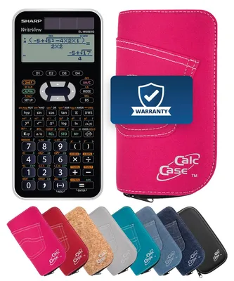 Produktbild von Sharp EL-W550 XG Taschenrechner mit Schutztasche im Jeans-Design pink
