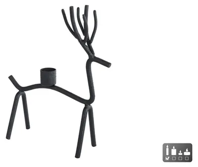 Produktbild von Cosydecor Kerzenständer Hirsch Metall 14x7x21cm