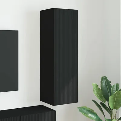 Produktbild von "Schlussverkauf" TV-Wandschrank moderne - Wand Hängeboard - für das Wohnzimmer - Schwarz 30x31x100 cm Holzwerkstoff  C14685