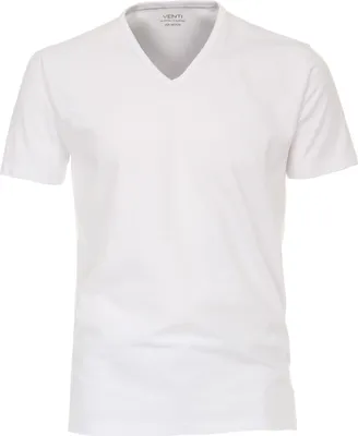 Produktbild von VENTI Herren T-Shirt Kurzarm V-Ausschnitt Modern-Fit Doppelpack Weiß XXL