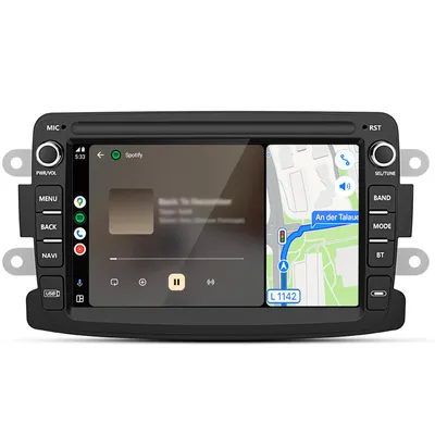 Image de Autoradio Android 7 pouces 2+64 Go avec CarPlay pour Dacia Dokker, Duster, Logan, Lodgy, Sandero, Renault Captur, Symbol : GPS, navigation, Wi-Fi, Bluetooth, SWC, USB, DSP, RDS