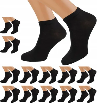 Produktbild von Pofantazjujmy Herren Füßlinge 12er Pack Schwarz Baumwolle