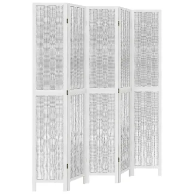 Immagine prodotto di Divisorio Ambienti 5Pannelli Bianco Legno Massello di Paulownia